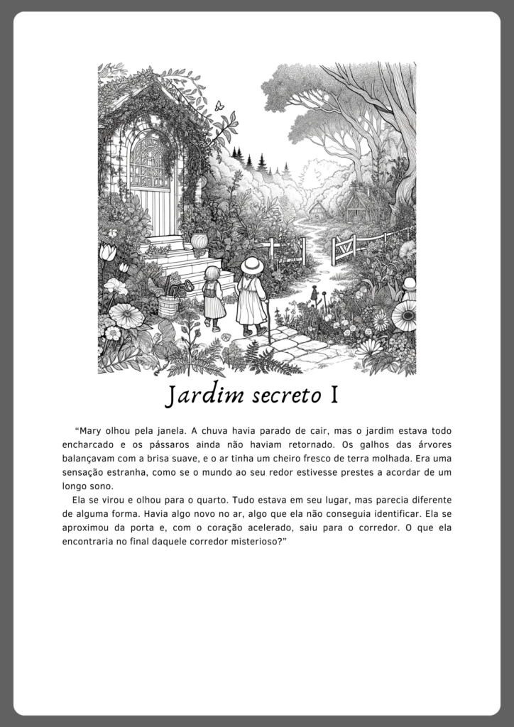 Atividades de interpretação de texto inspirada no livro Jardim Secreto (parte 1)