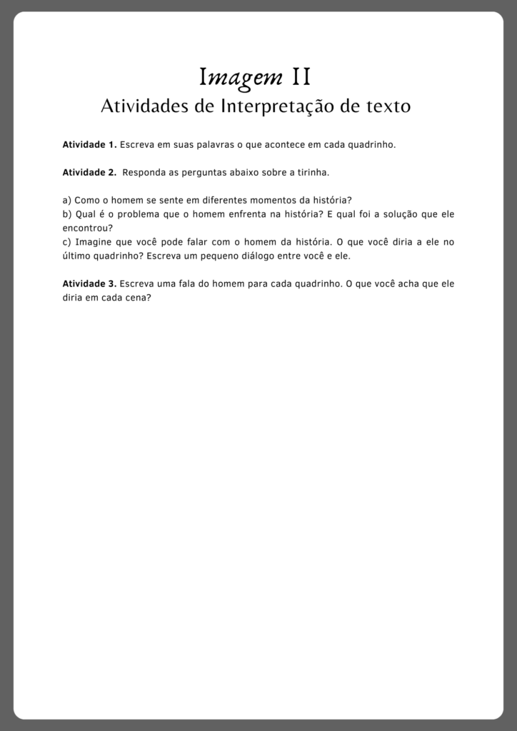 Atividades de interpretação de texto em tirinhas (parte 2)