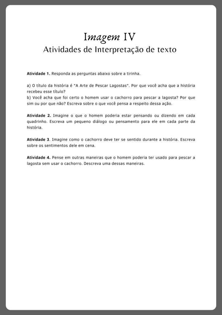 Atividades de interpretação de texto de tirinha (parte 2)